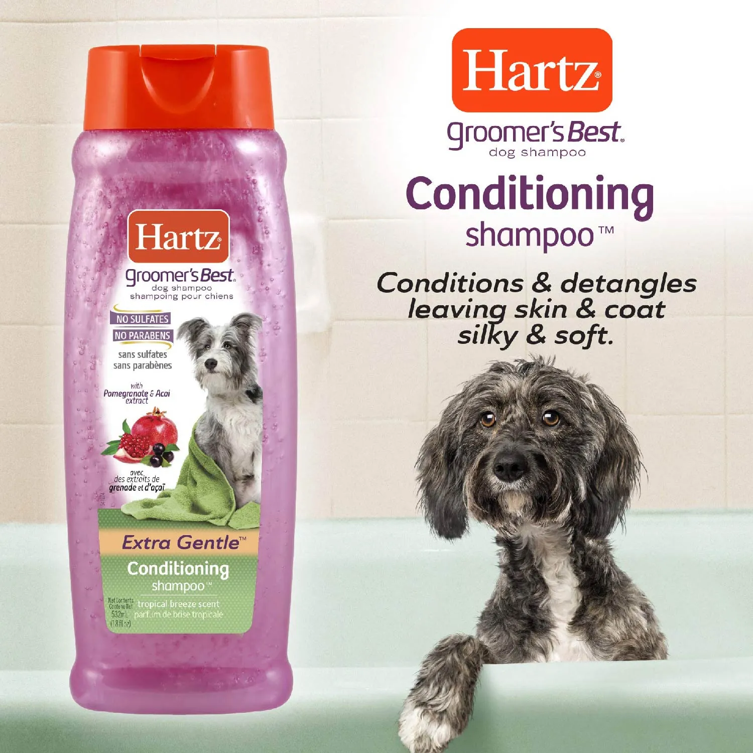 Hartz Groomers Best 3 in 1  Shampoo for Dogs 18 oz - 12 Pack