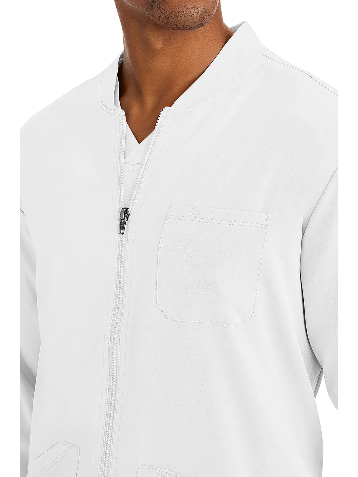 HH Works - Men's Michael Zip Front Solid Scrub Jacket