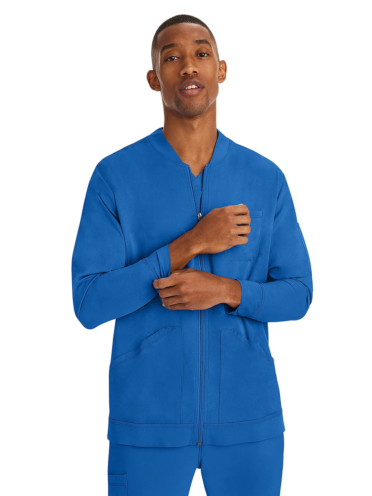 HH Works - Men's Michael Zip Front Solid Scrub Jacket