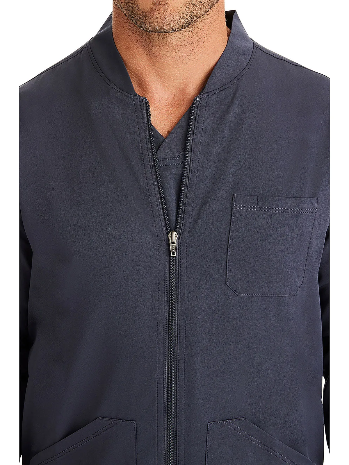 HH Works - Men's Michael Zip Front Solid Scrub Jacket