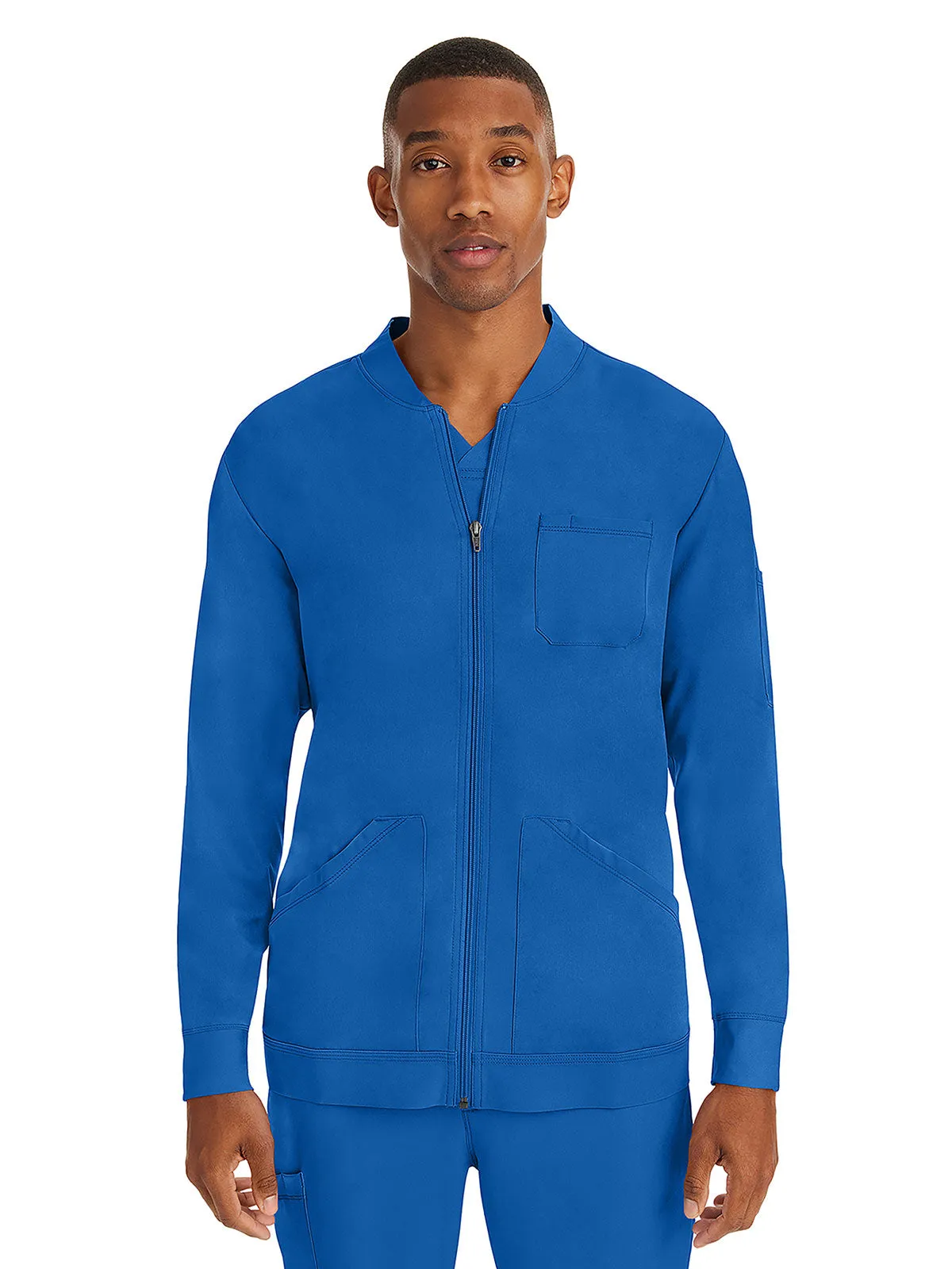 HH Works - Men's Michael Zip Front Solid Scrub Jacket