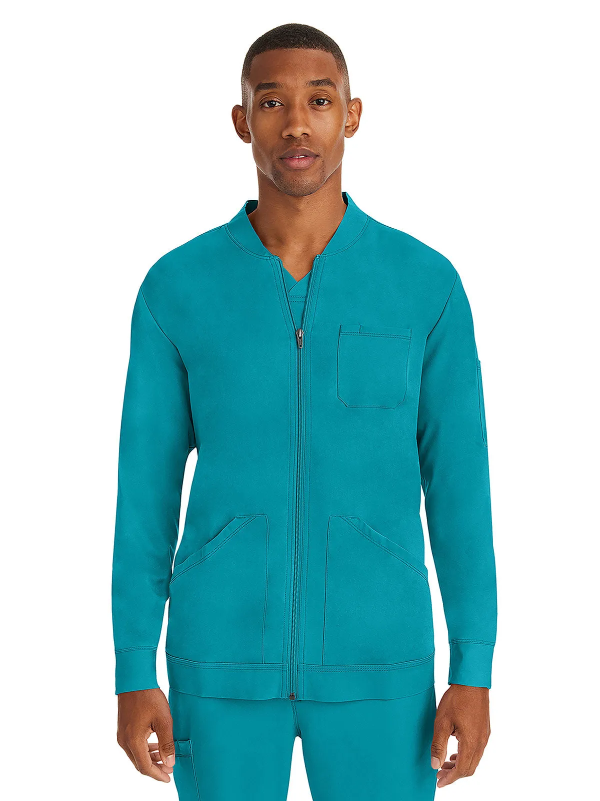 HH Works - Men's Michael Zip Front Solid Scrub Jacket