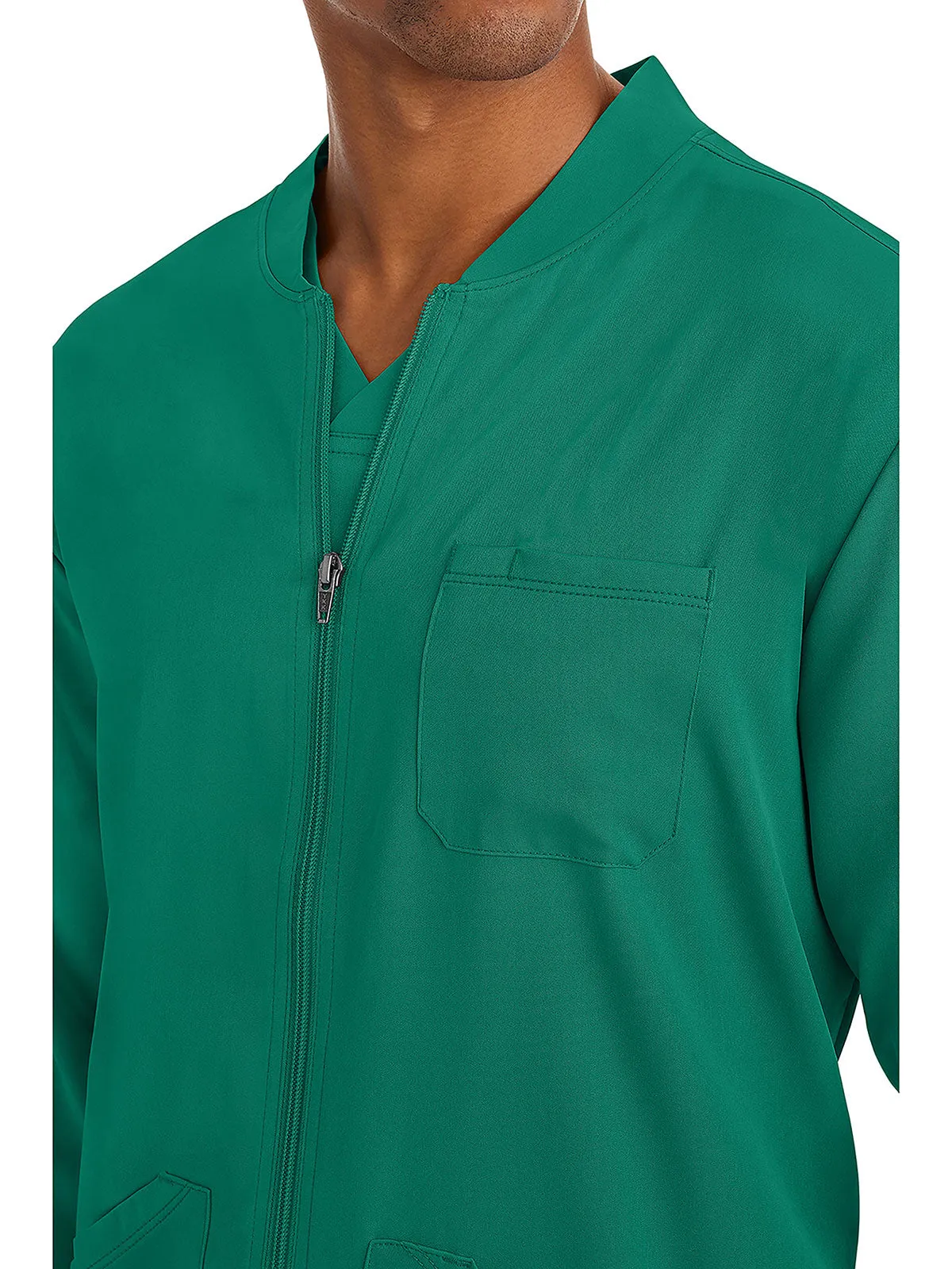 HH Works - Men's Michael Zip Front Solid Scrub Jacket