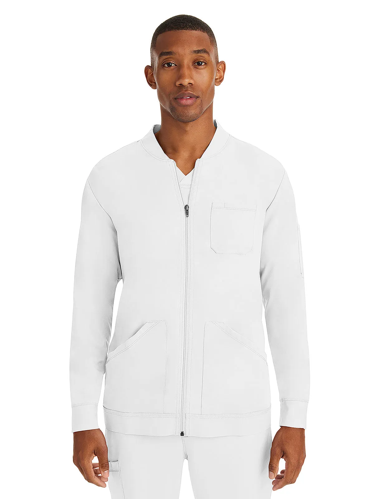 HH Works - Men's Michael Zip Front Solid Scrub Jacket