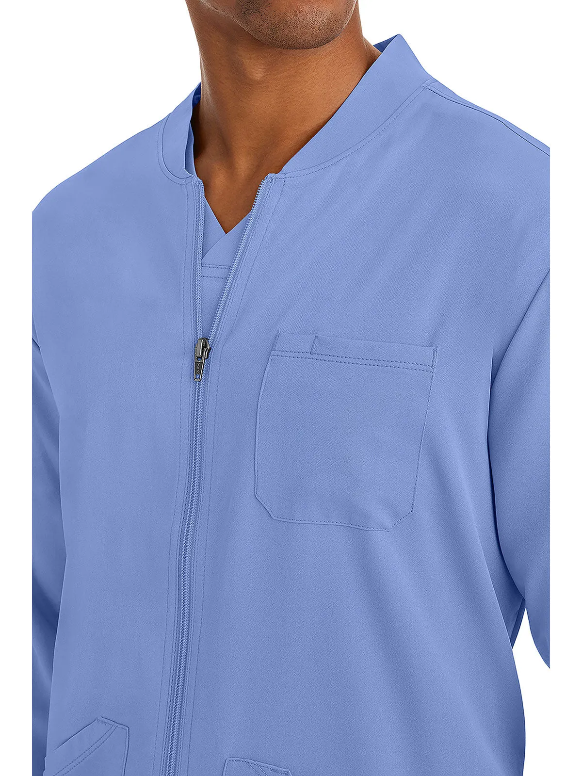 HH Works - Men's Michael Zip Front Solid Scrub Jacket