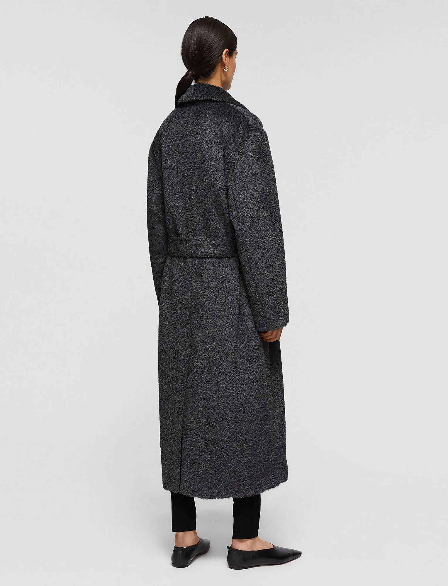 JP001209 Textured cayla coat with removable tie belt