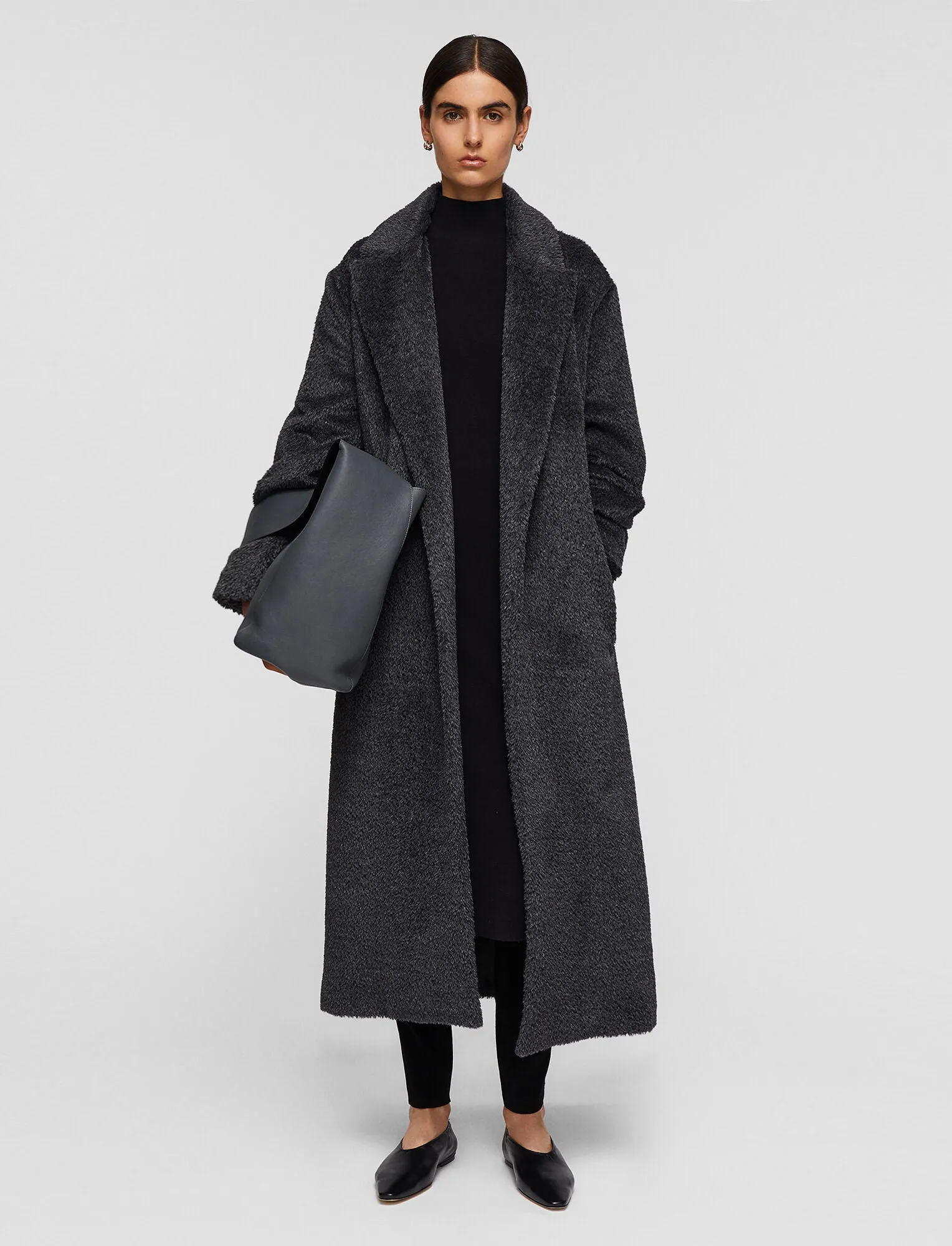 JP001209 Textured cayla coat with removable tie belt