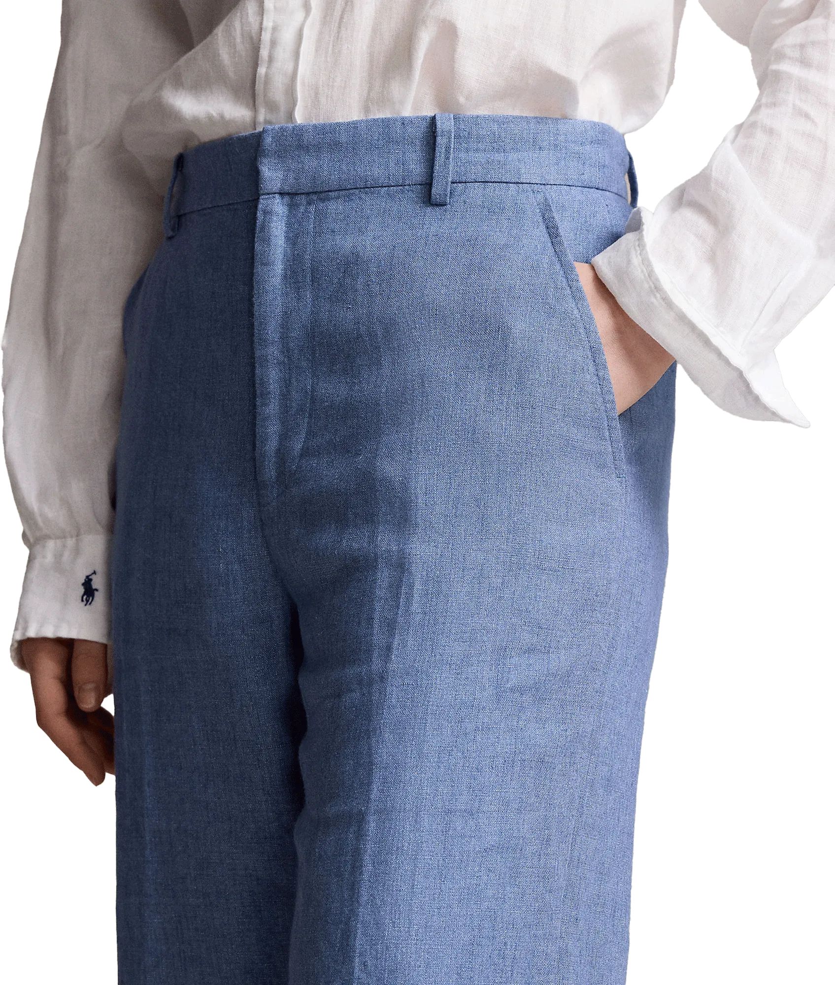 Linen Wide-leg Pant - Blue