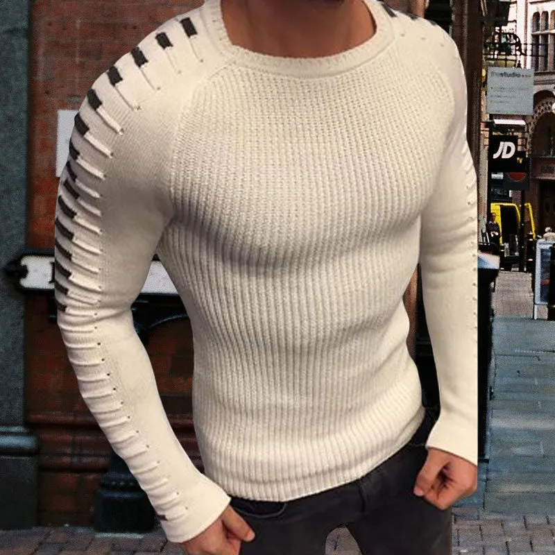 Long-sleeved Crewneck Knitted Sweater