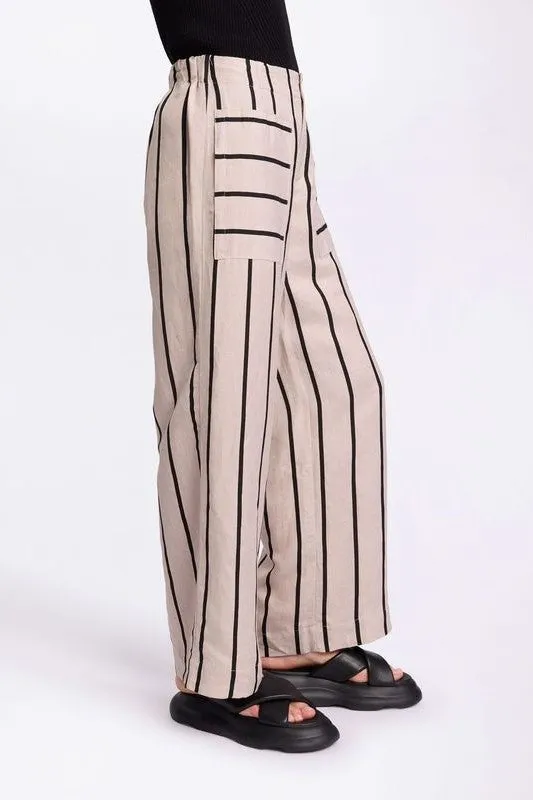 Marco Polo - YTMS58253 Wide Leg Stripe Pant