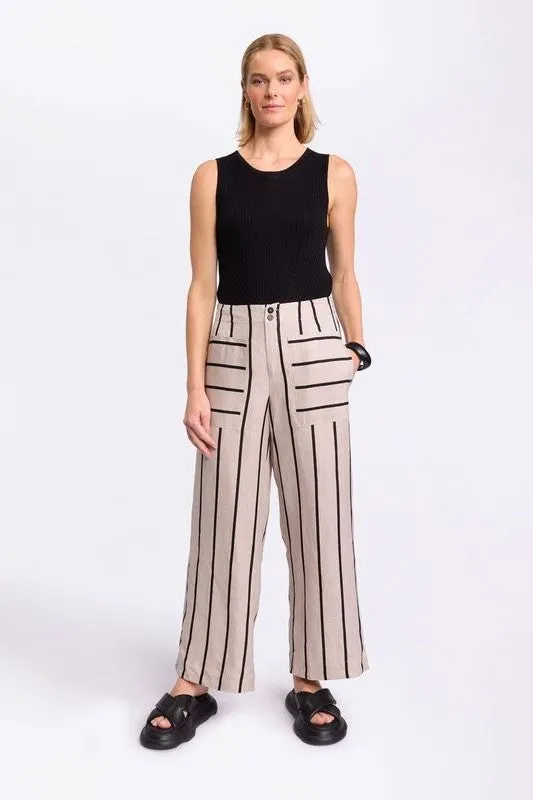 Marco Polo - YTMS58253 Wide Leg Stripe Pant