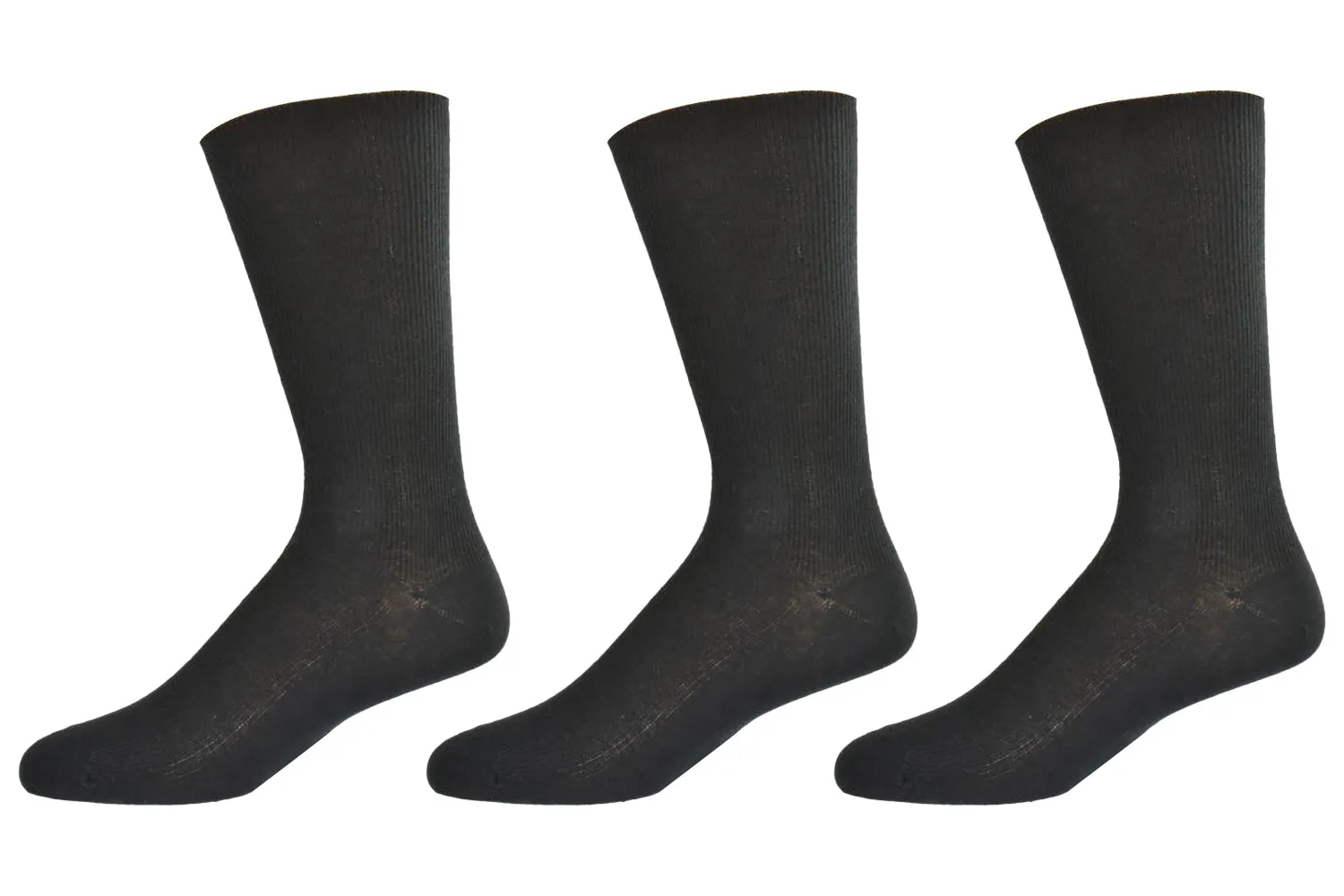 Men's Diabetic Crew Socks in Combed Cotton (3 Pair and 4 Pair Packs)