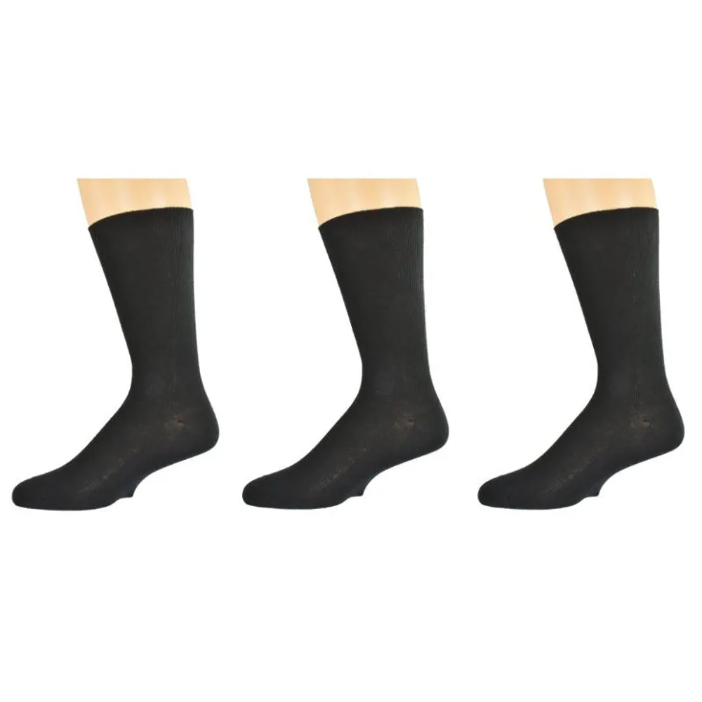 Men's Diabetic Crew Socks in Combed Cotton (3 Pair and 4 Pair Packs)