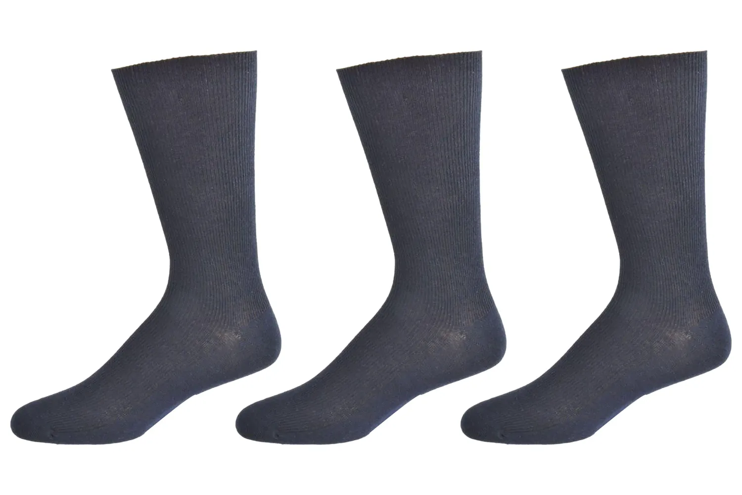 Men's Diabetic Crew Socks in Combed Cotton (3 Pair and 4 Pair Packs)