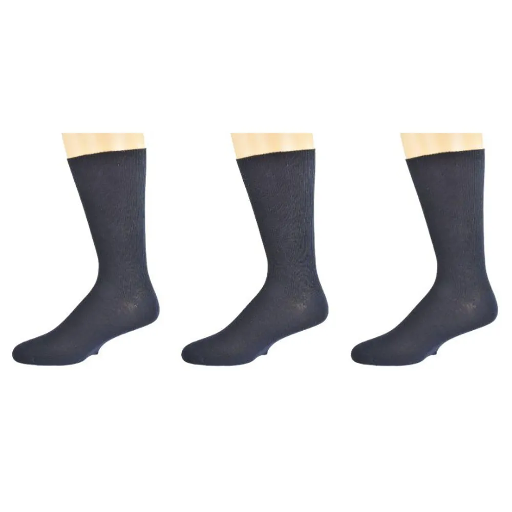 Men's Diabetic Crew Socks in Combed Cotton (3 Pair and 4 Pair Packs)