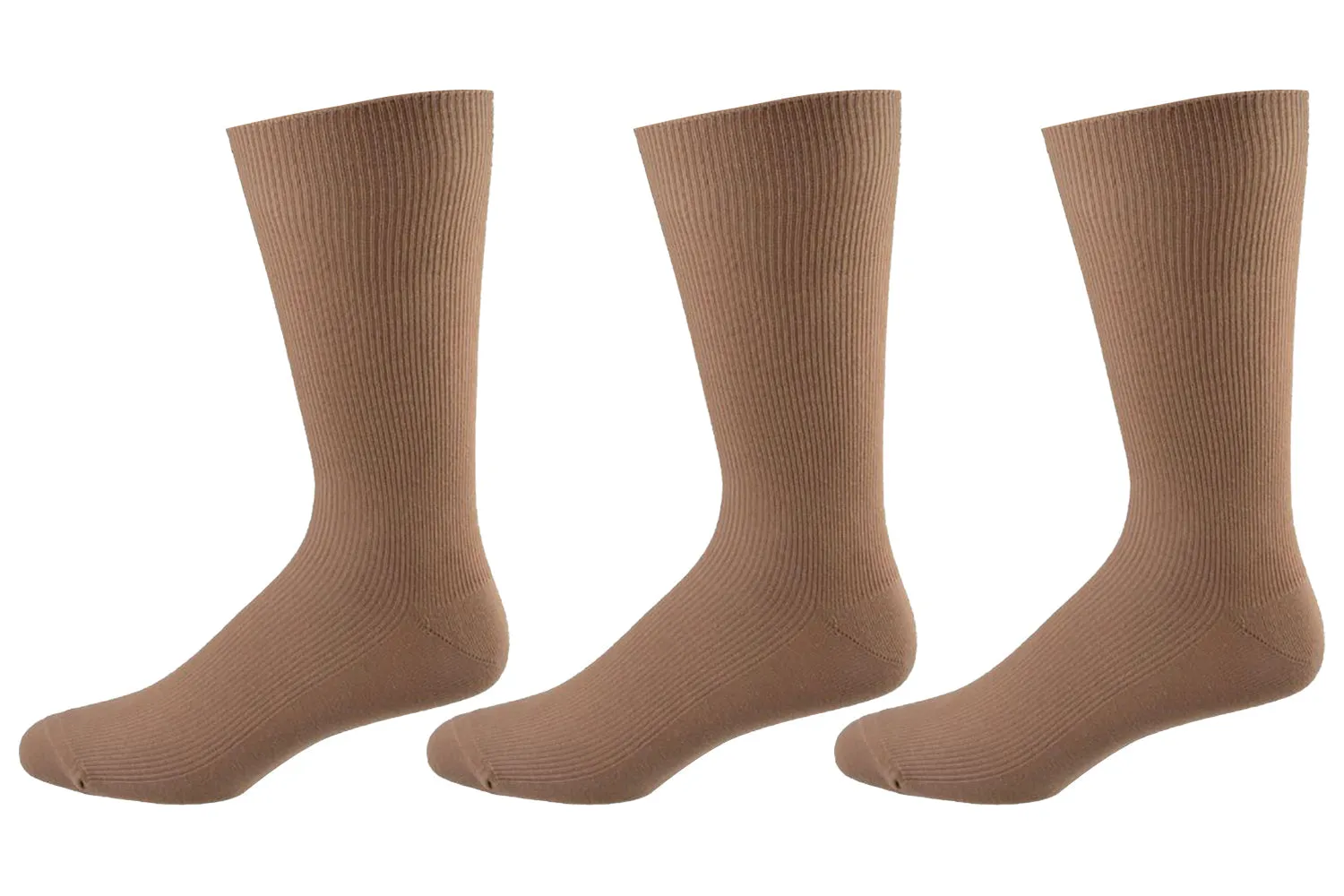 Men's Diabetic Crew Socks in Combed Cotton (3 Pair and 4 Pair Packs)