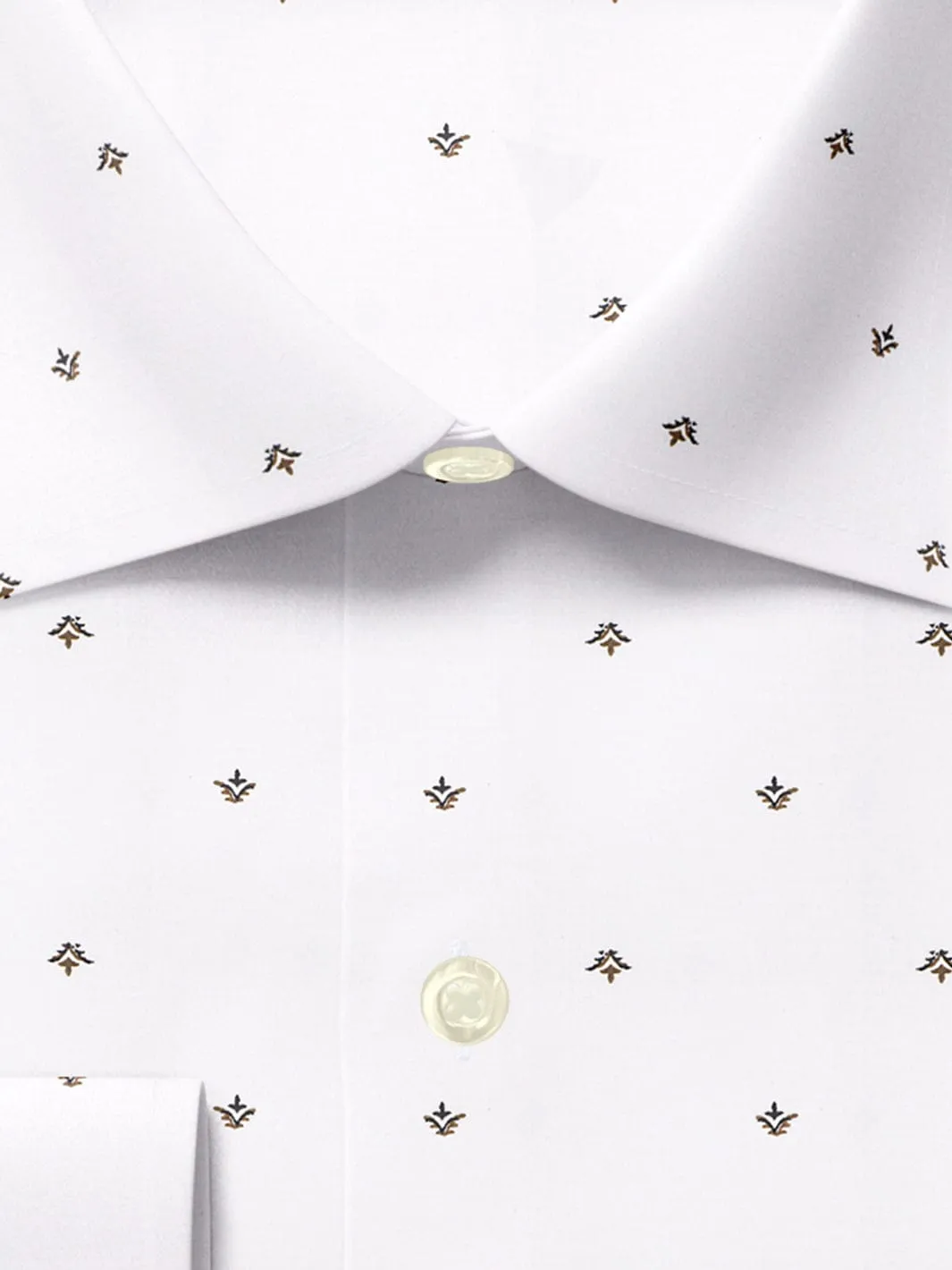 Men's Premium Cotton White Micro Print Shirt (1416)