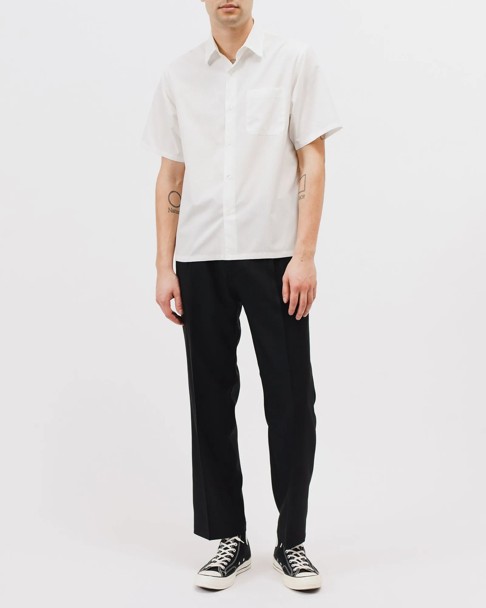 Mesh SS Shirt - Natural White