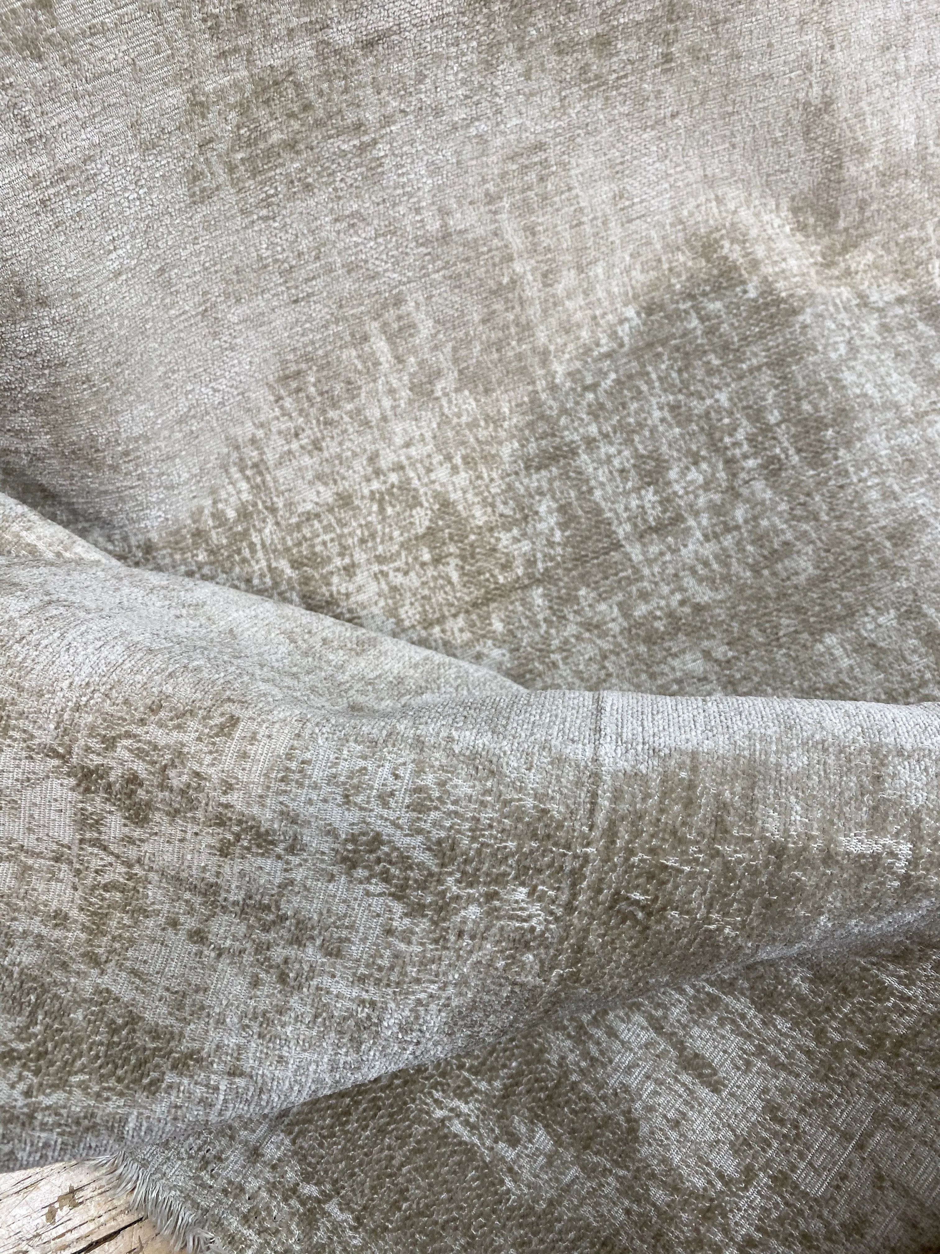 NEW Designer Chenille Velvet Upholstery Fabric - Taupe