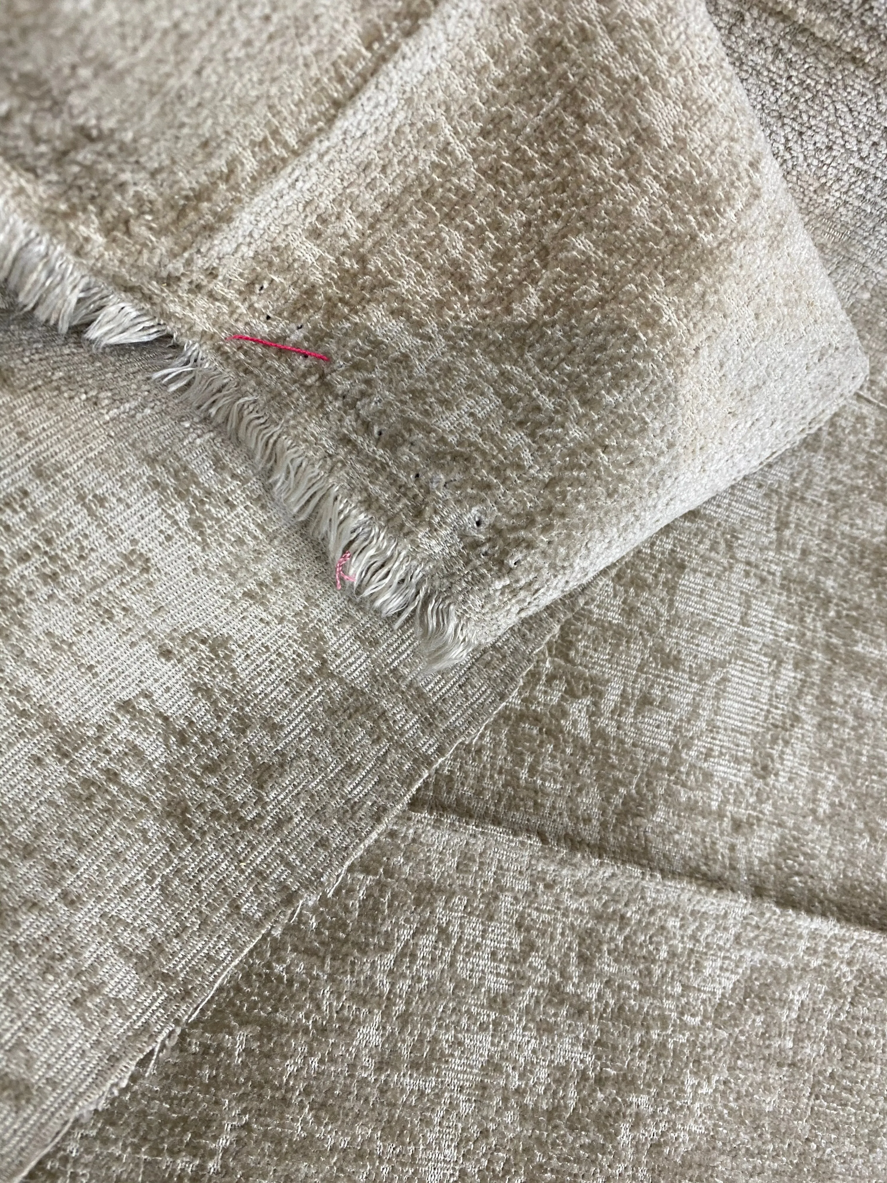 NEW Designer Chenille Velvet Upholstery Fabric - Taupe