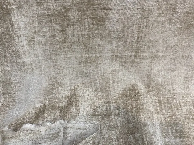 NEW Designer Chenille Velvet Upholstery Fabric - Taupe