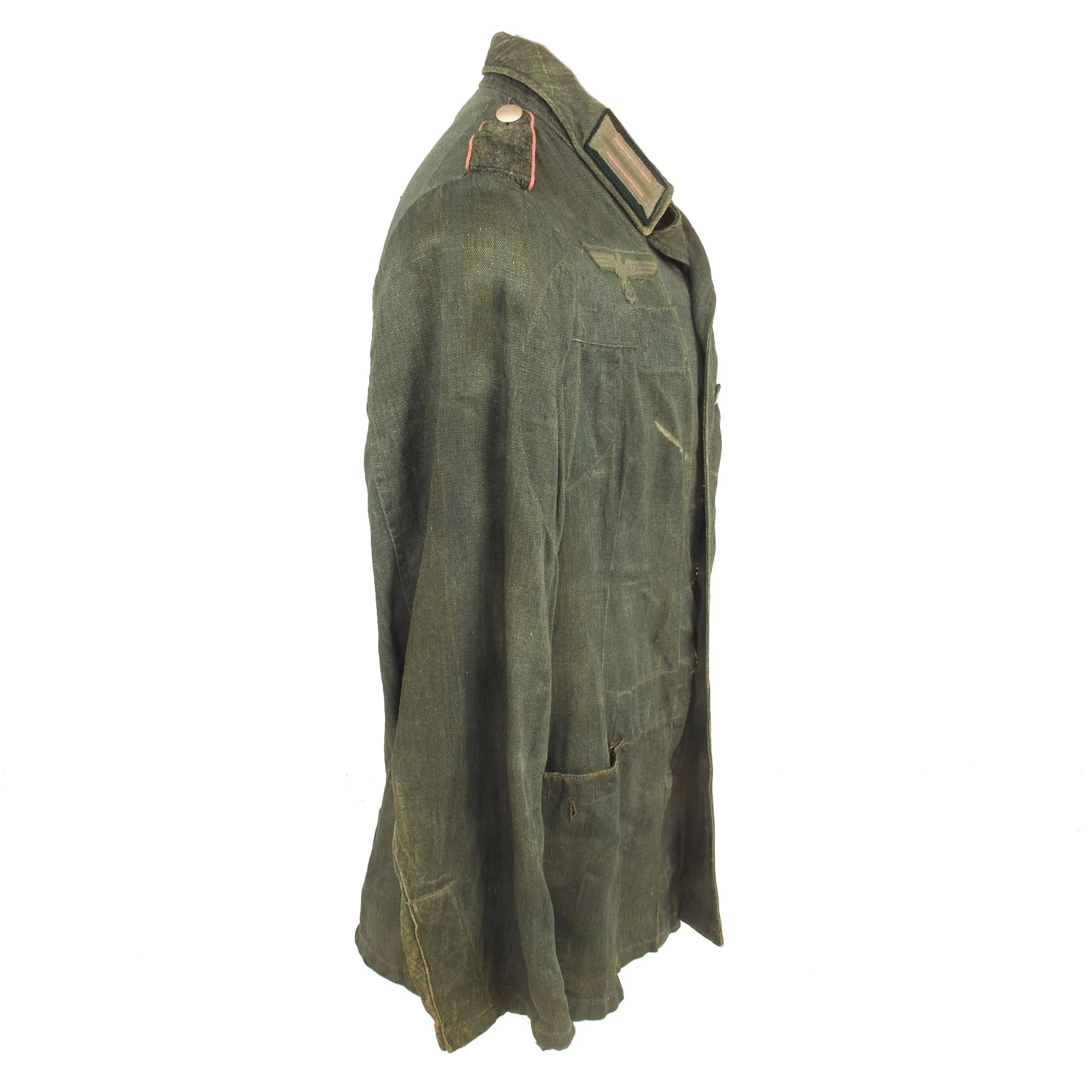 Original German WWII Heer Army Panzer Enlisted HBT Drilljacke Tunic with Early Pattern Insignia - dated 1941