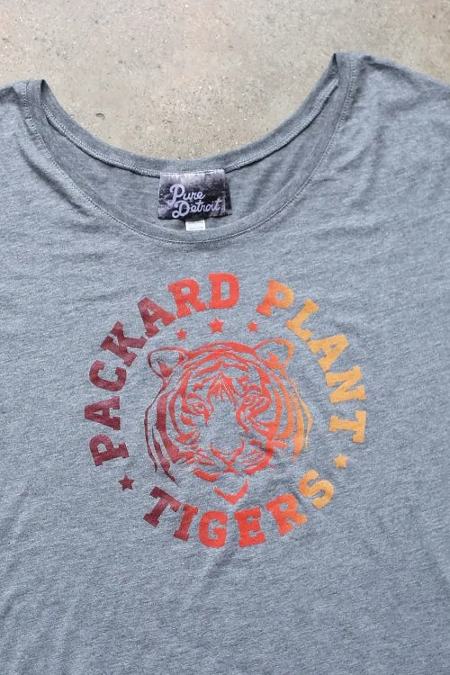 Packard Plant Tigers Slouchy Tee / Gray / Women's