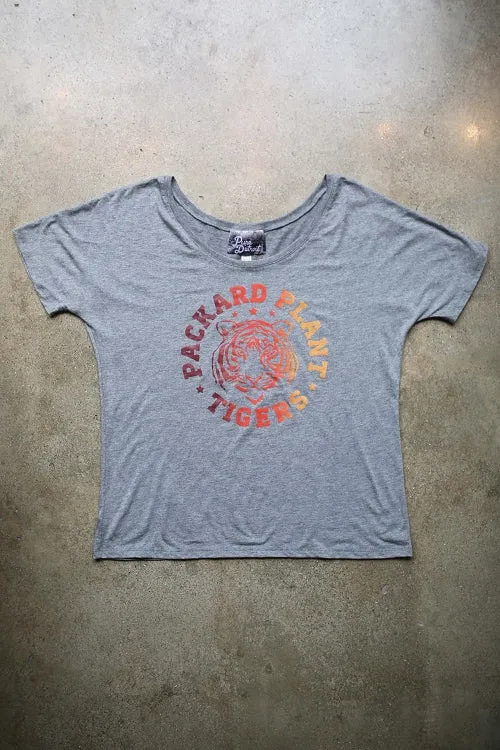 Packard Plant Tigers Slouchy Tee / Gray / Women's