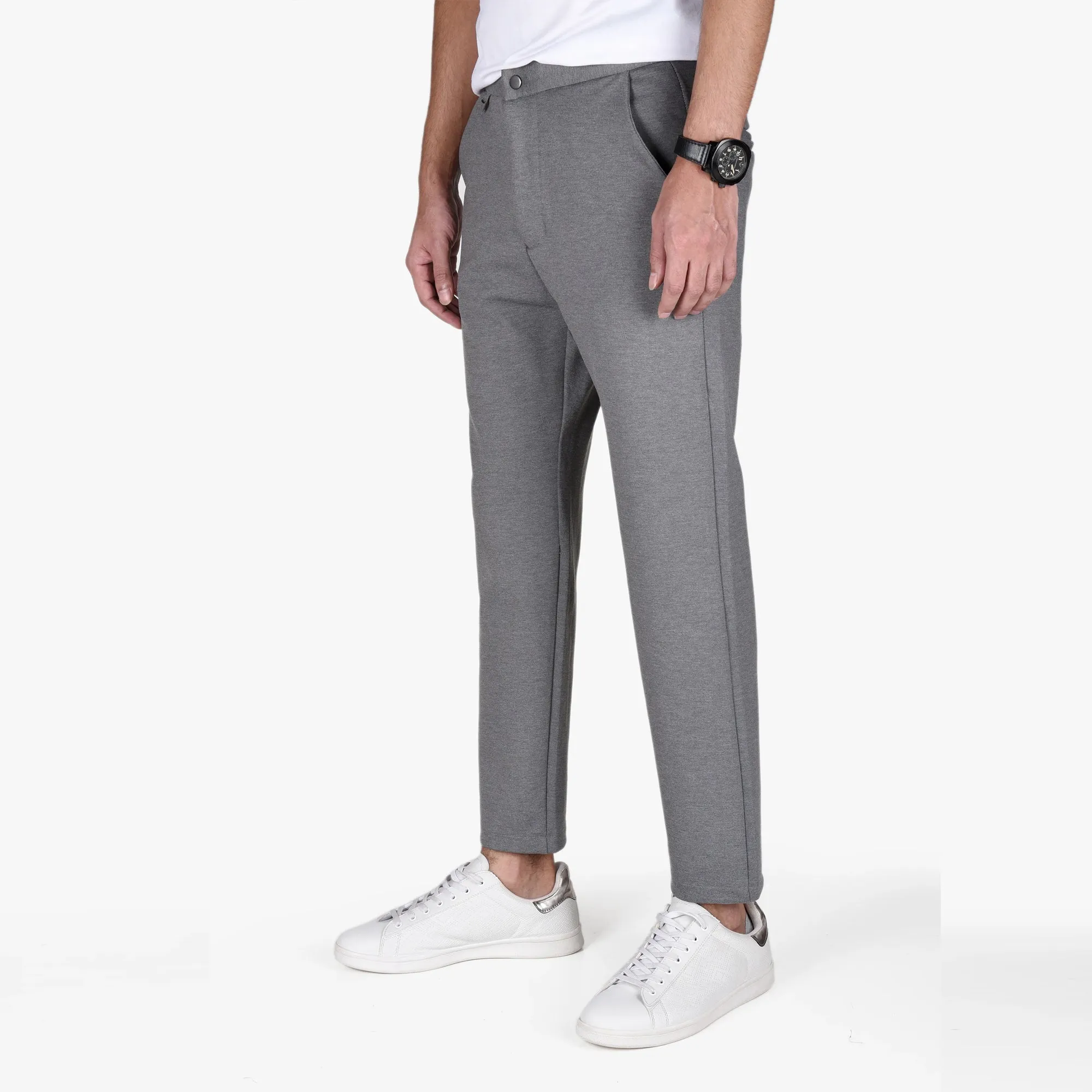 PB - Men 'Grey' Comfort Fit Tailored Trousers ZR523