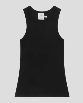 Peach Rib Tank Top BLACK