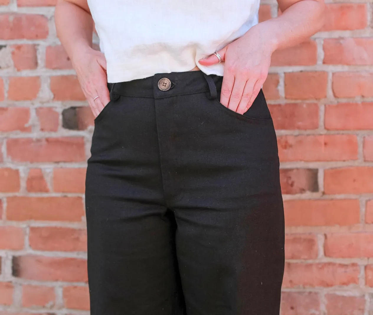 Pierrot Pant in Black Hemp/Cotton