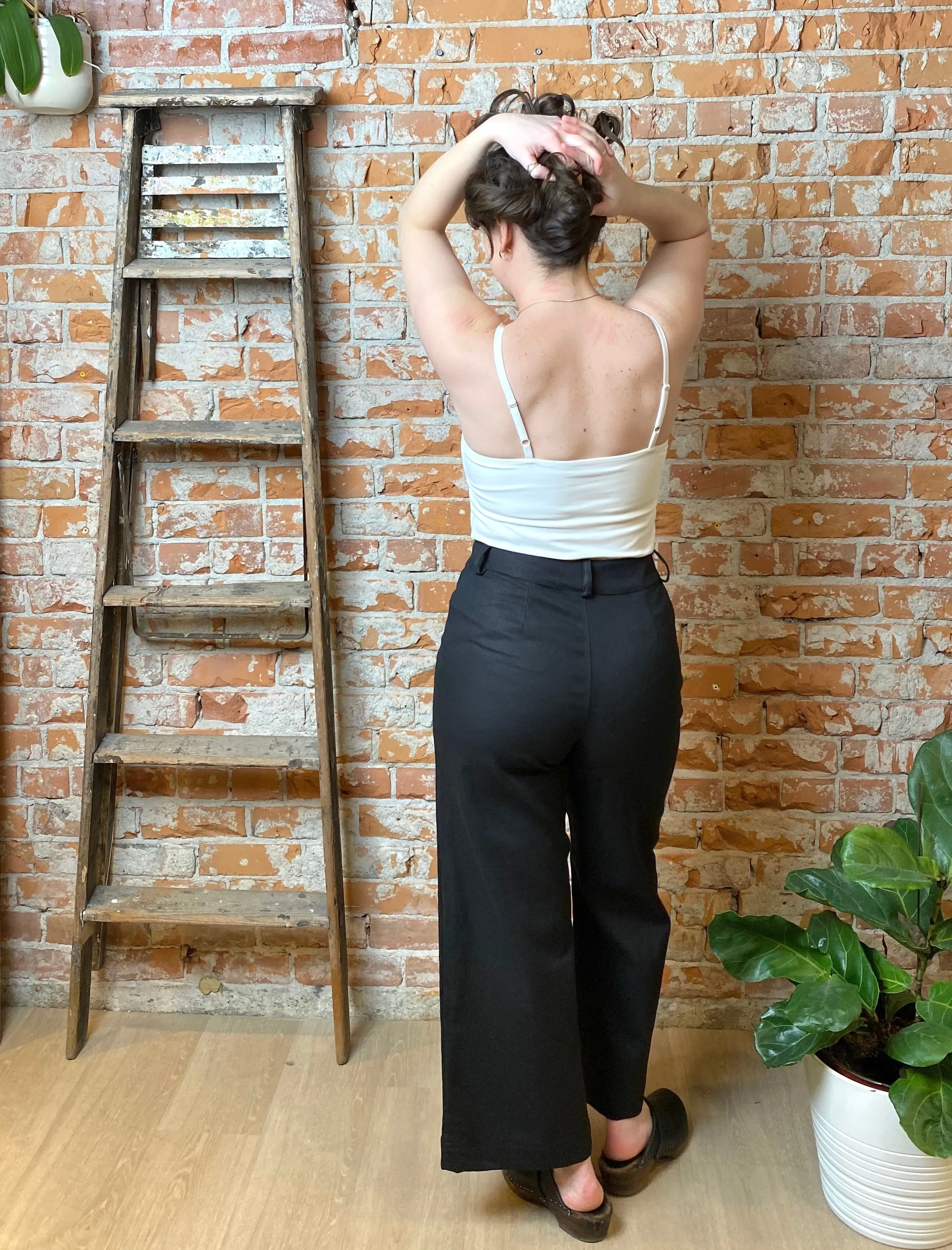 Pierrot Pant in Black Hemp/Cotton