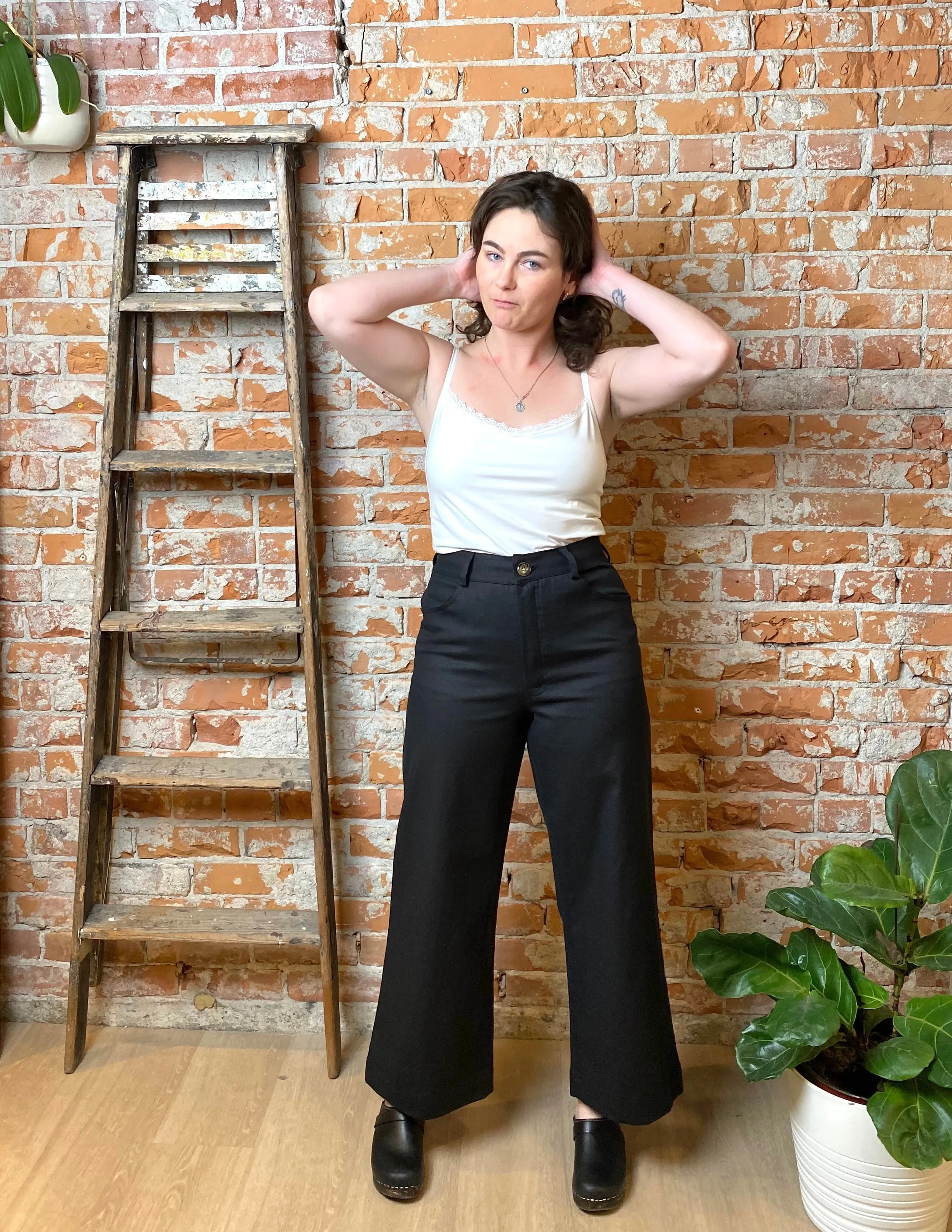 Pierrot Pant in Black Hemp/Cotton