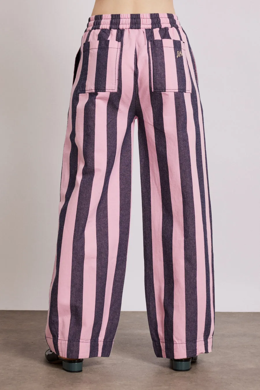 rafe pants - pink navy stripe