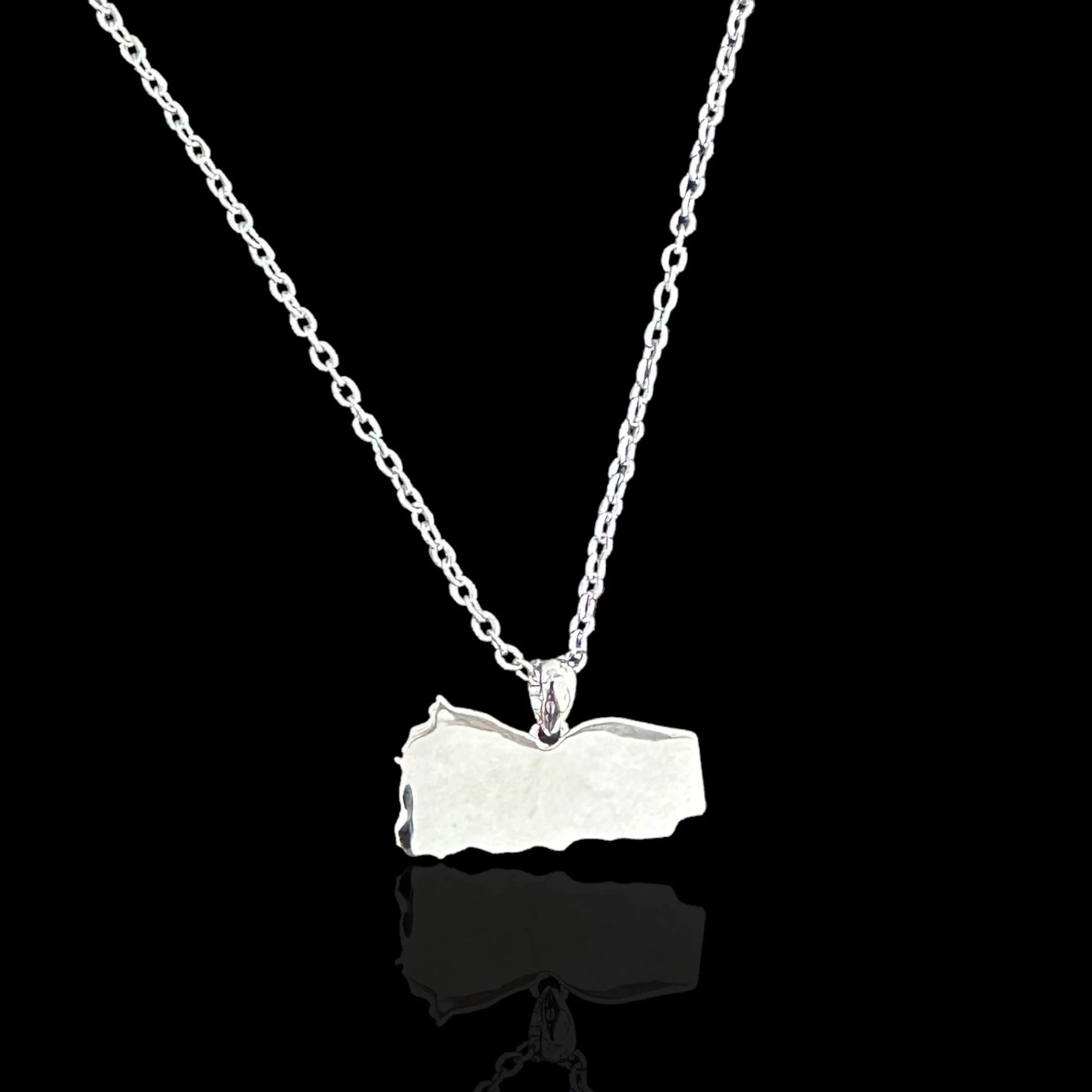 Sterling Silver Yemen Map Necklace - Available in 3 Colors