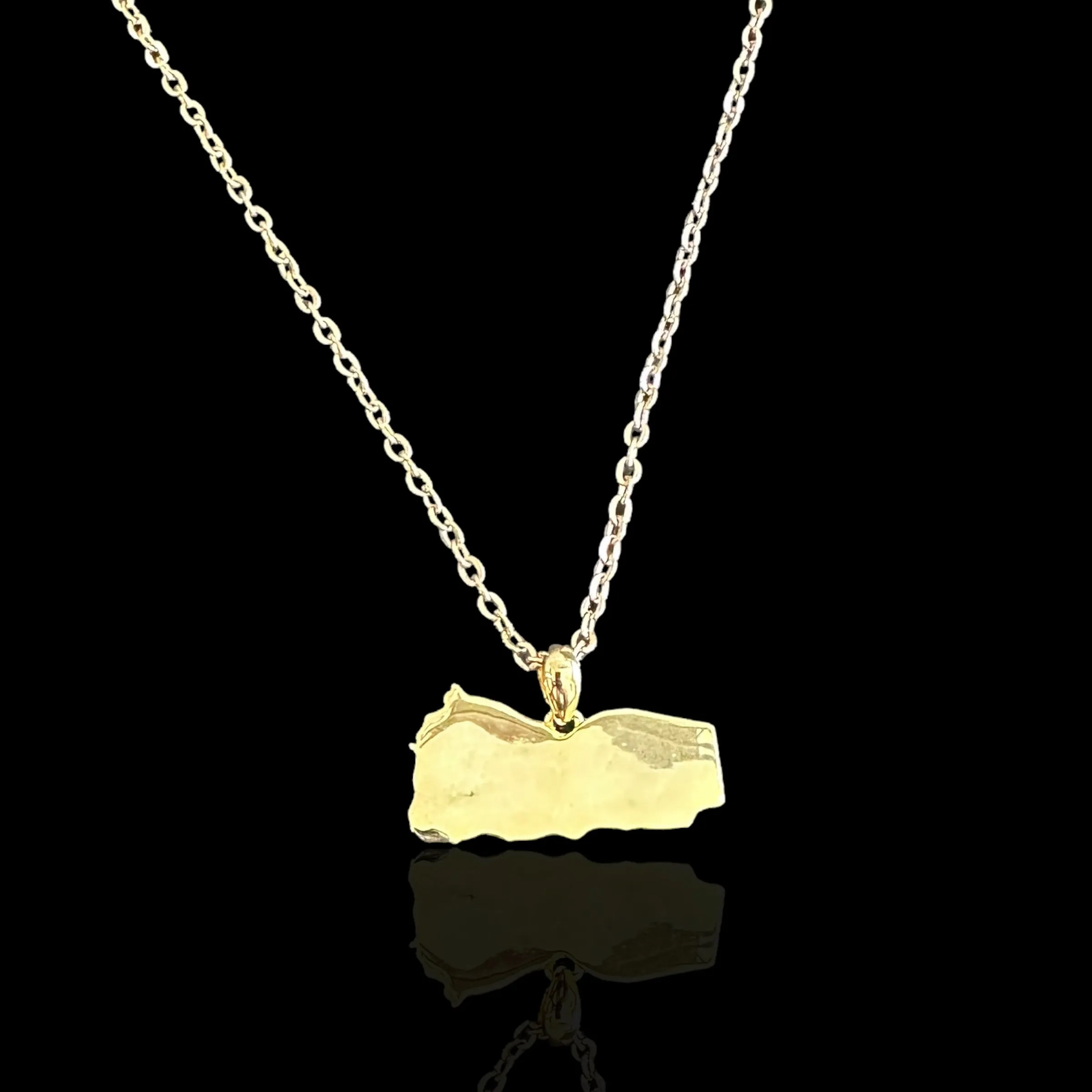 Sterling Silver Yemen Map Necklace - Available in 3 Colors