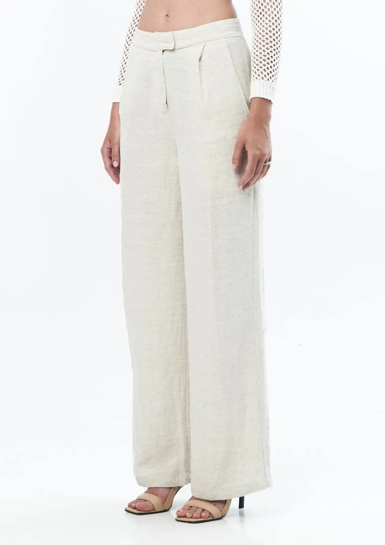 TAILORED LINEN TROUSER IN NATURAL