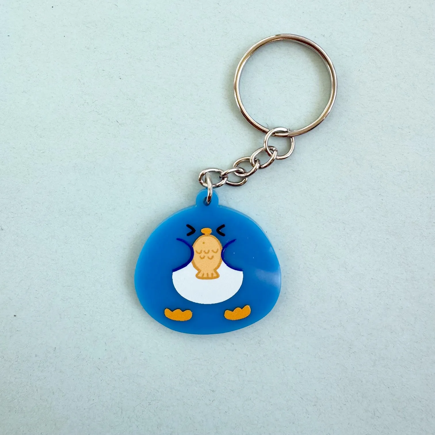 Taiyaki Fish Penguin Charm - Blue Acrylic