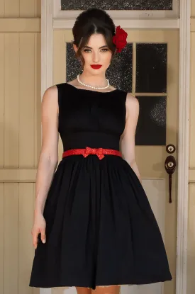 Tea Rose Classic Dress (Black)