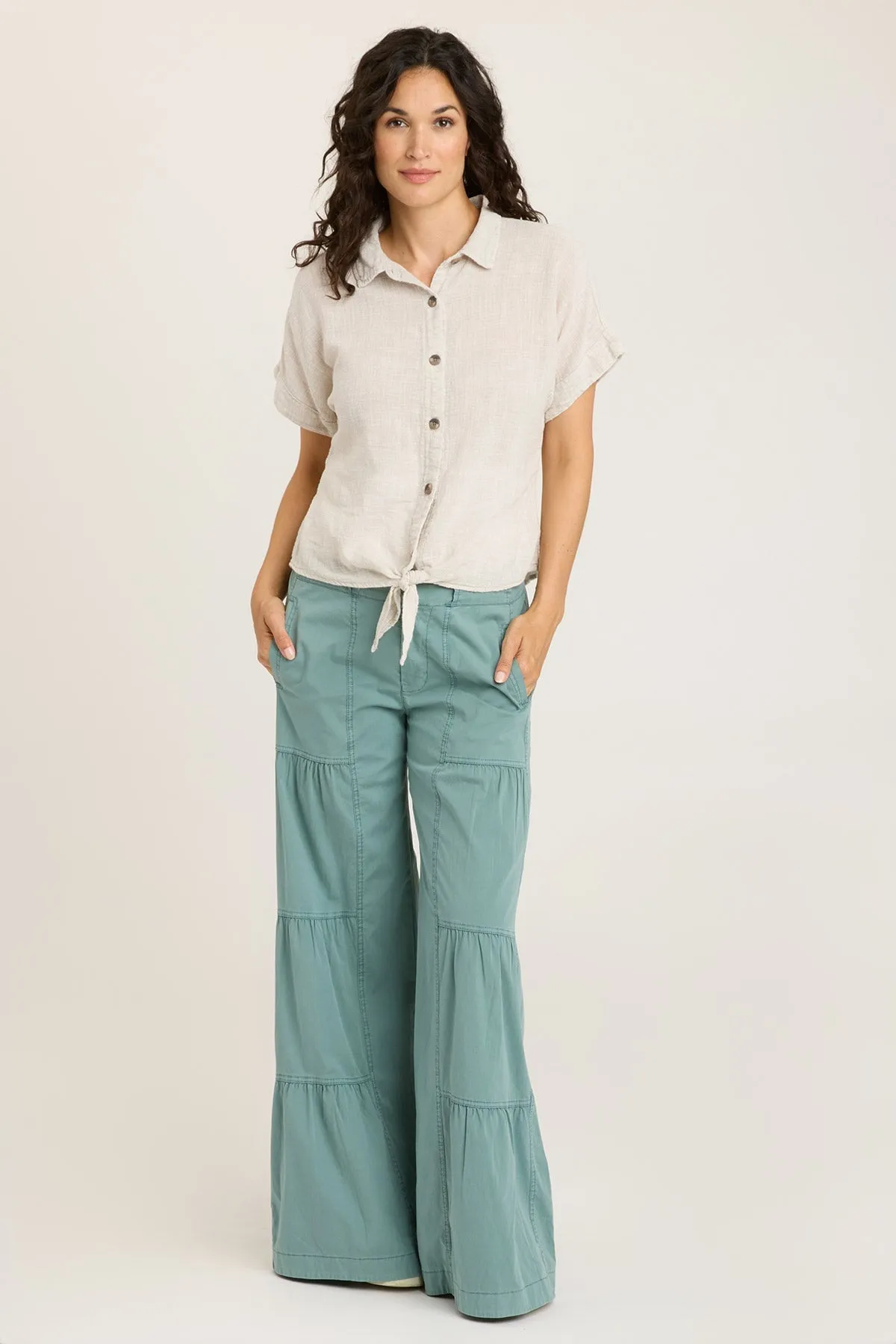 Terraced Wide Leg Pant