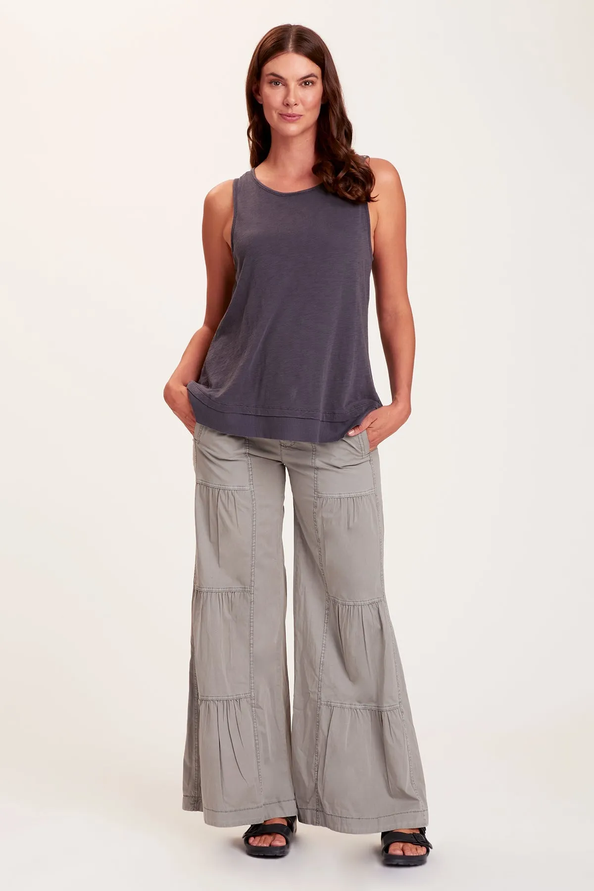 Terraced Wide Leg Pant