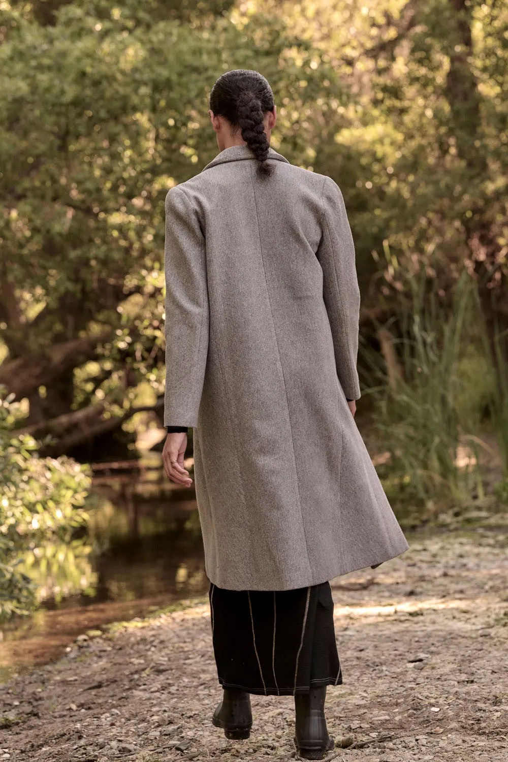 Urban Empress Calf-Length Overcoat - Gray