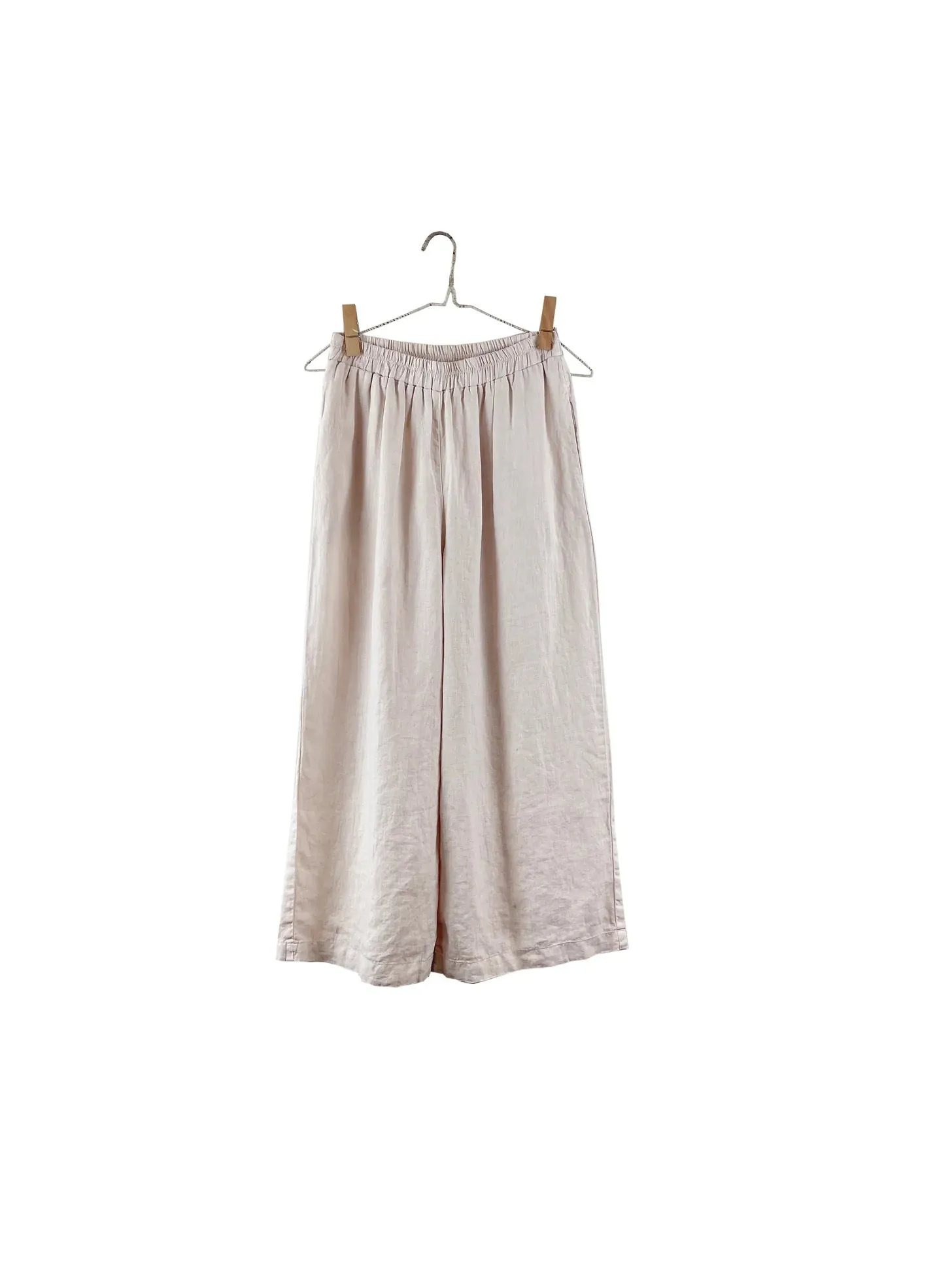 Wide Linen Pant in Natural