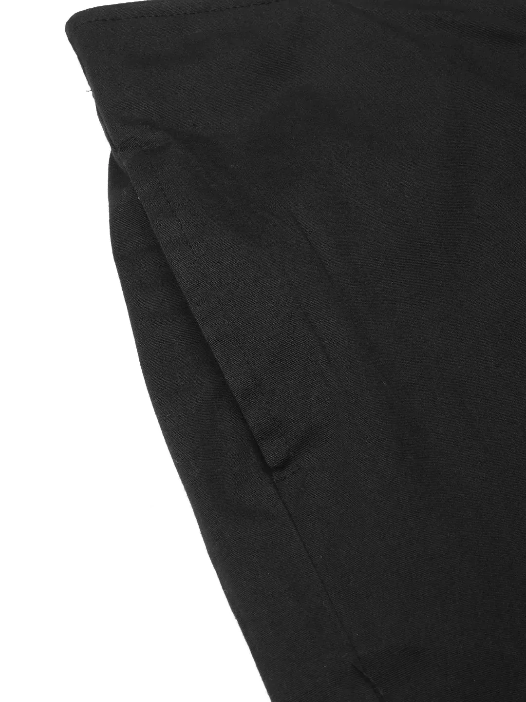 Women Black Smart Slim Fit Solid Bottom Flared Trousers